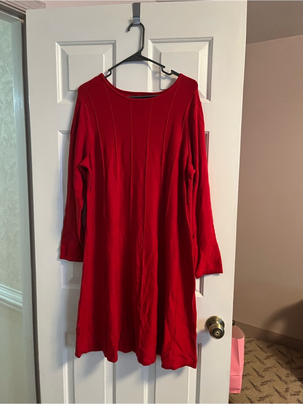 Jessica Howard Bright Red Long-Sleeve A-Line Dress